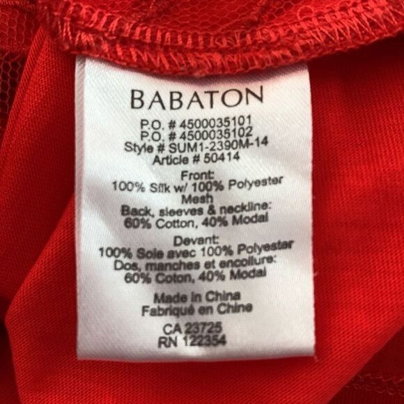 Babaton Aritzia Red Floral Mesh Design Top - Picture 6 of 6